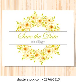 Wedding invitation cards with floral elements