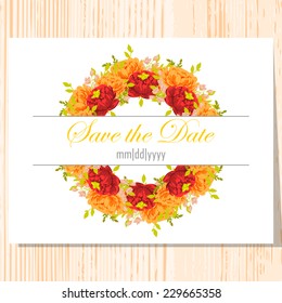 Wedding invitation cards with floral elements