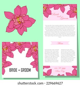 Wedding invitation cards with floral elements