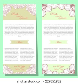 Wedding invitation cards with floral elements