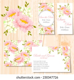 Wedding invitation cards with floral elements
