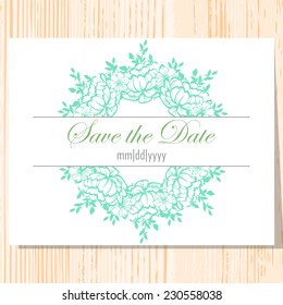 Wedding invitation cards with floral elements