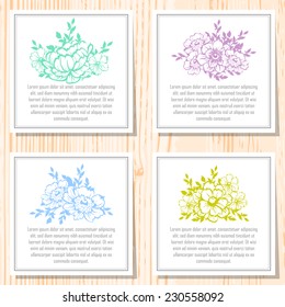 Wedding invitation cards with floral elements