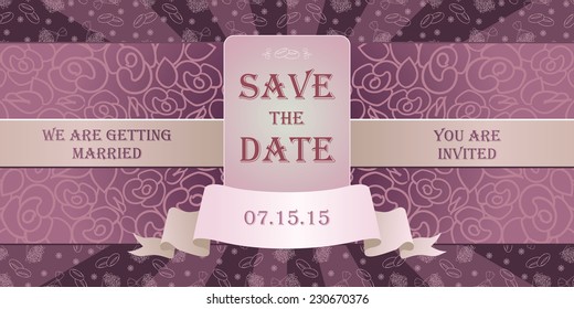 Wedding invitation cards with floral elements. Vector cards design. Wedding invitation, save the date. Vintage labels. Hand drawn floral ornaments with flowers and rings. 