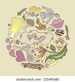 Wedding invitation cards with floral elements. Vector cards design. Wedding invitation, save the date. Vintage labels. Hand drawn ornaments. 