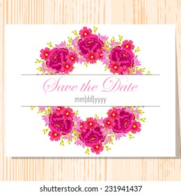 Wedding invitation cards with floral elements