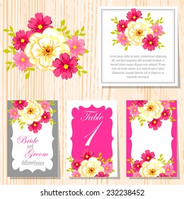 Wedding invitation cards with floral elements Wedding invitation cards with floral elements