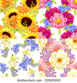 Wedding invitation cards with floral elements