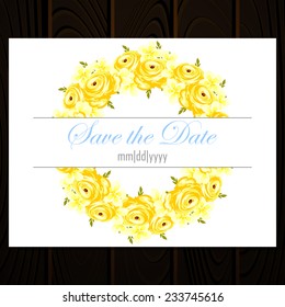 Wedding invitation cards with floral elements