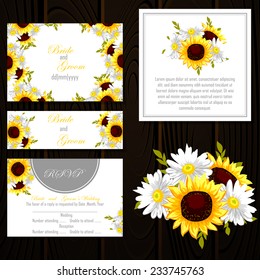 Wedding invitation cards with floral elements