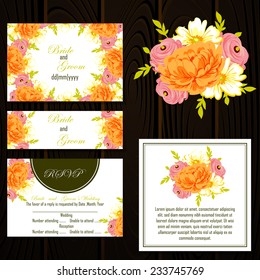 Wedding invitation cards with floral elements Wedding invitation cards with floral elements