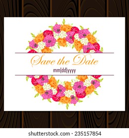 Wedding invitation cards with floral elements