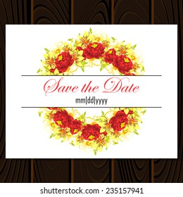 Wedding invitation cards with floral elements