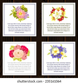 Wedding invitation cards with floral elements