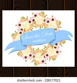 Wedding invitation cards with floral elements
