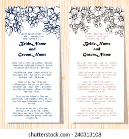 Wedding invitation cards with floral elements