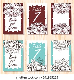 Wedding invitation cards with floral elements