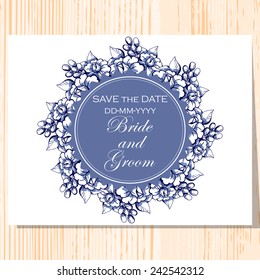 Wedding invitation cards with floral elements