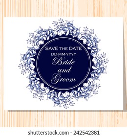 Wedding invitation cards with floral elements
