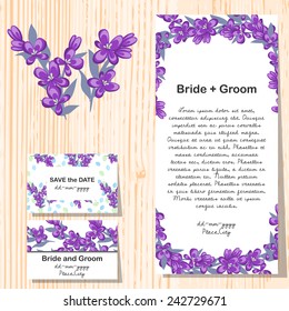Wedding invitation cards with floral elements