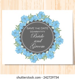 Wedding invitation cards with floral elements