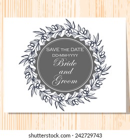 Wedding invitation cards with floral elements