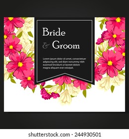 Wedding invitation cards with floral elements