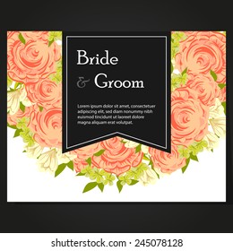 Wedding invitation cards with floral elements