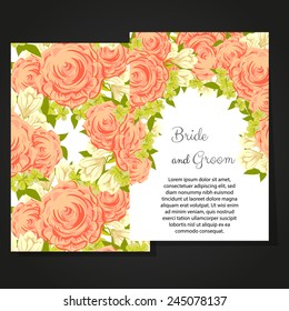 Wedding invitation cards with floral elements