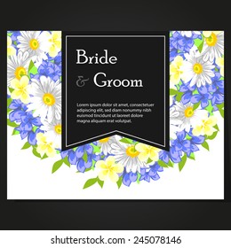 Wedding invitation cards with floral elements