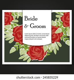 Wedding invitation cards with floral elements