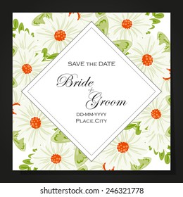 Wedding invitation cards with floral elements