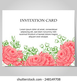 Wedding invitation cards with floral elements