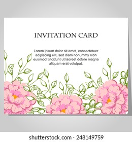 Wedding invitation cards with floral elements
