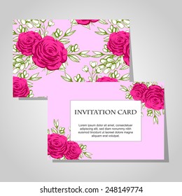 Wedding invitation cards with floral elements