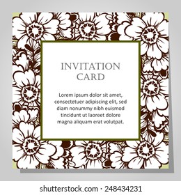 Wedding invitation cards with floral elements