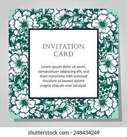 Wedding invitation cards with floral elements