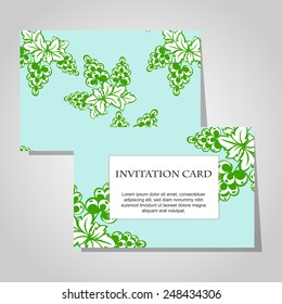 Wedding invitation cards with floral elements