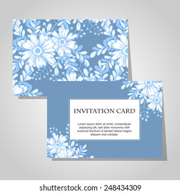 Wedding invitation cards with floral elements