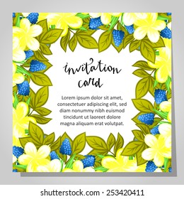 Wedding invitation cards with floral elements