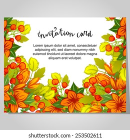 Wedding invitation cards with floral elements