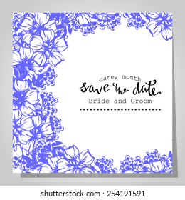 Wedding invitation cards with floral elements