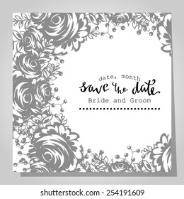 Wedding invitation cards with floral elements