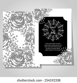 Wedding invitation cards with floral elements