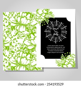 Wedding invitation cards with floral elements
