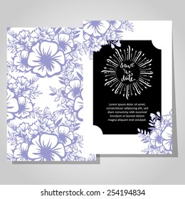 Wedding invitation cards with floral elements