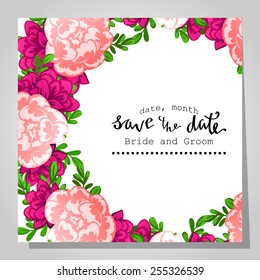 Wedding invitation cards with floral elements