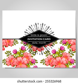 Wedding invitation cards with floral elements