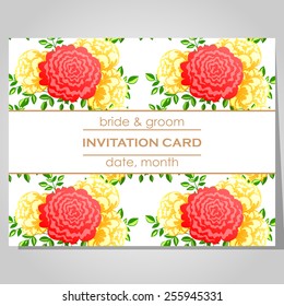 Wedding invitation cards with floral elements