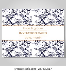 Wedding invitation cards with floral elements